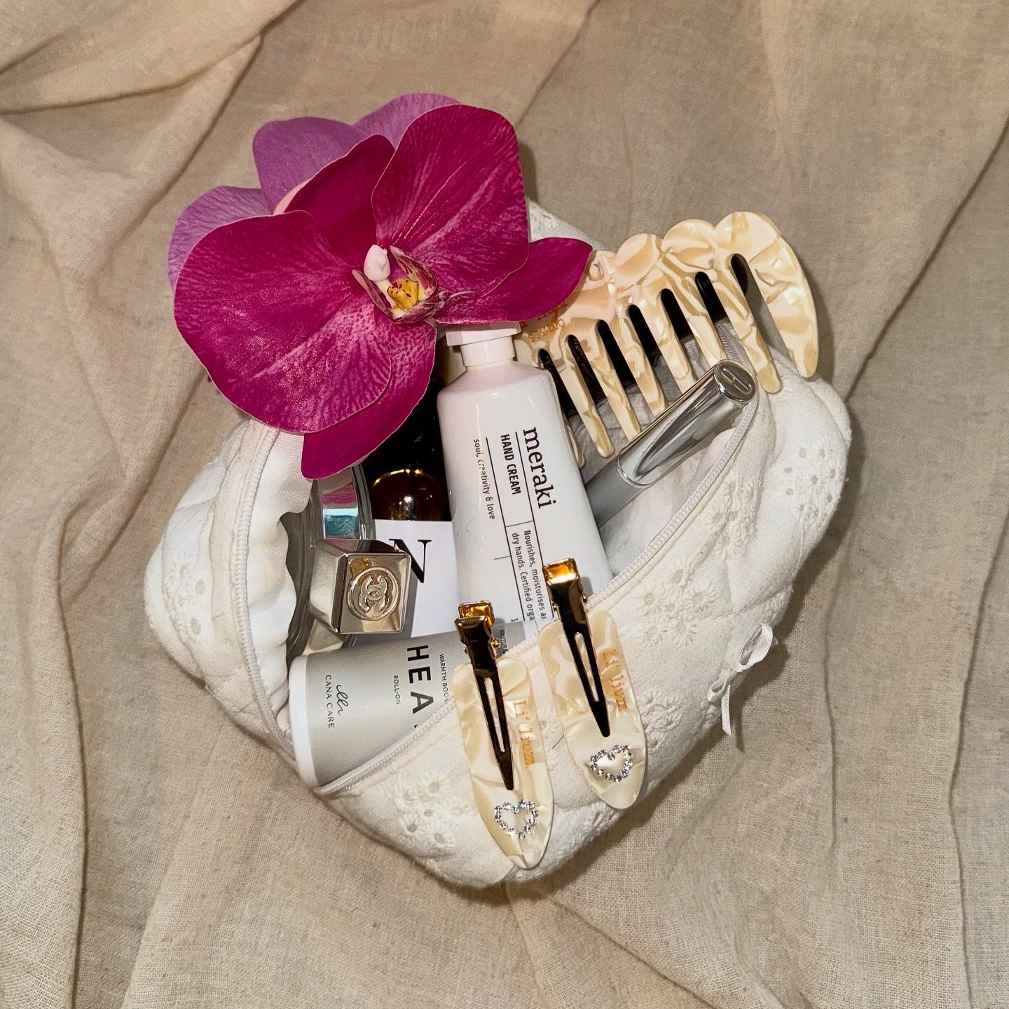 VALENTINE'S EDITION - Small orchid hair clip (PINK)