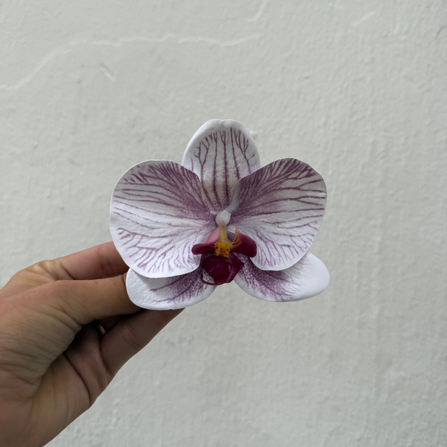 Small orchid hair clip - SUGAR PLUM