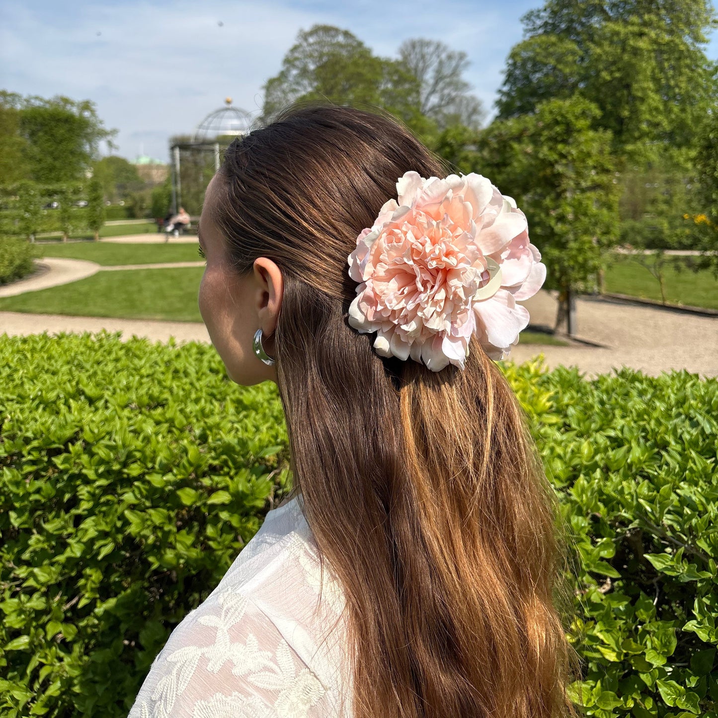 SS26 Collection - XL peony hair clip (DUSTY ROSE)