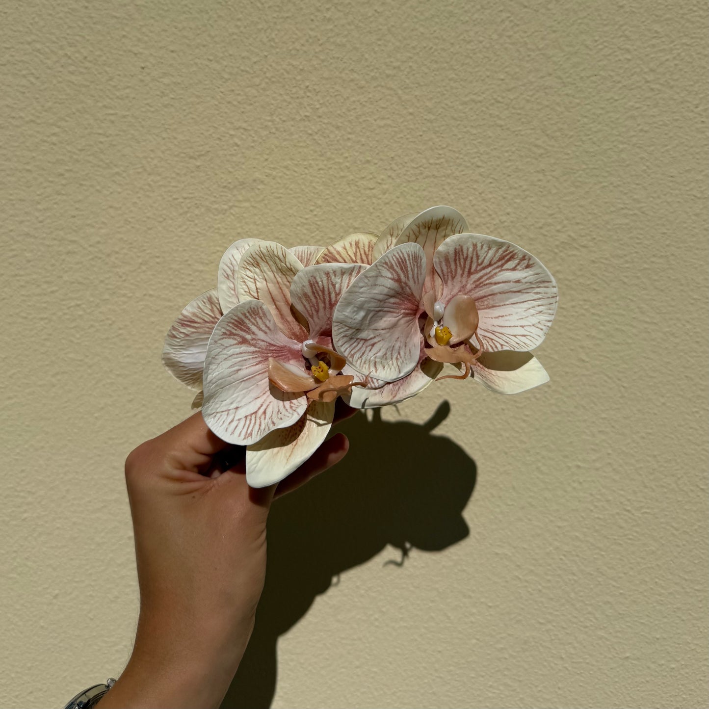 Large orchid hair clip (CHAMPAGNE)