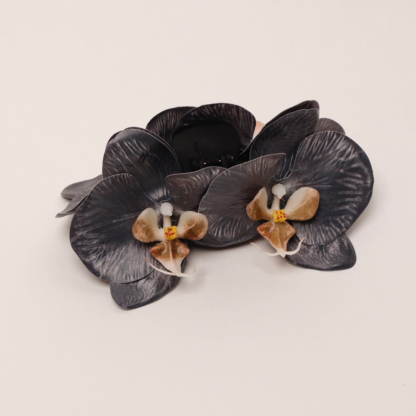 Large orchid hair clip - BLACK