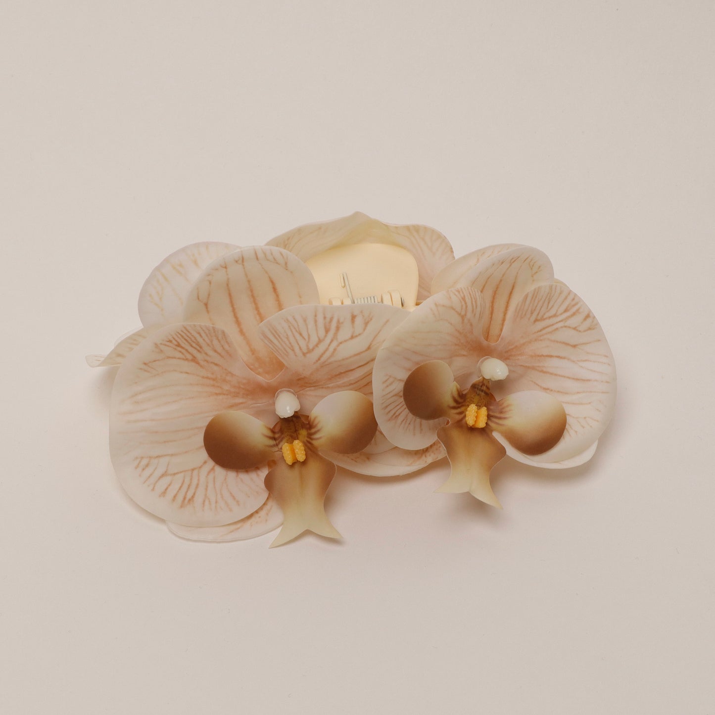 Large orchid hair clip - BEIGE