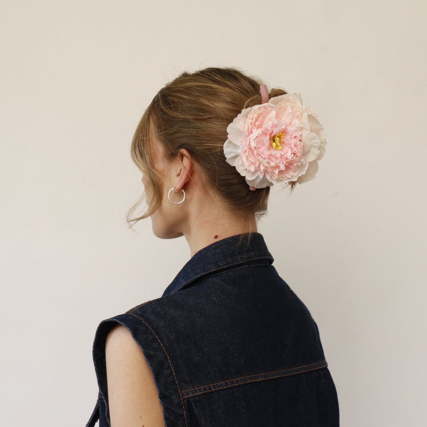 SUMMER EDITION - Extra large peony hair clip (COTTON CANDY)