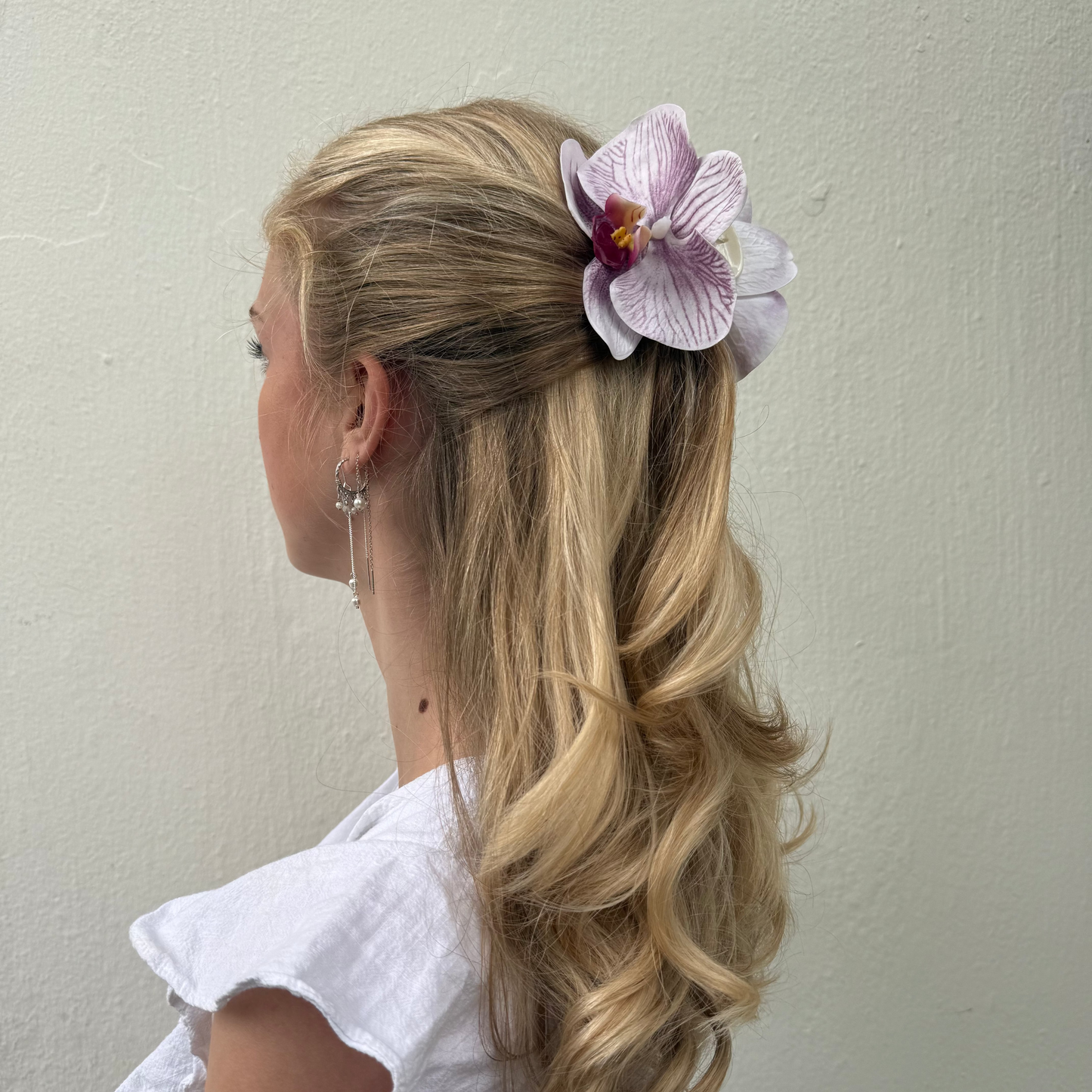 Small orchid hair clip - SUGAR PLUM