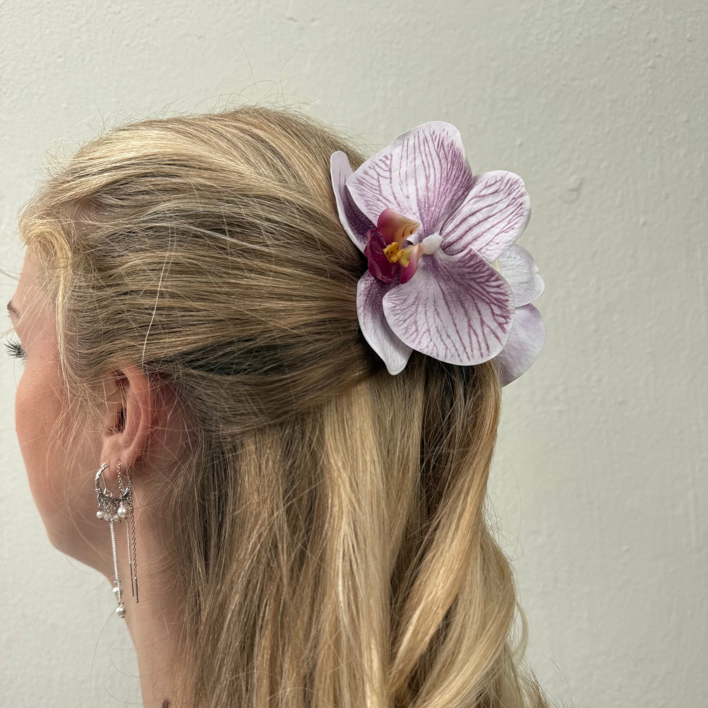 Small orchid hair clip - SUGAR PLUM