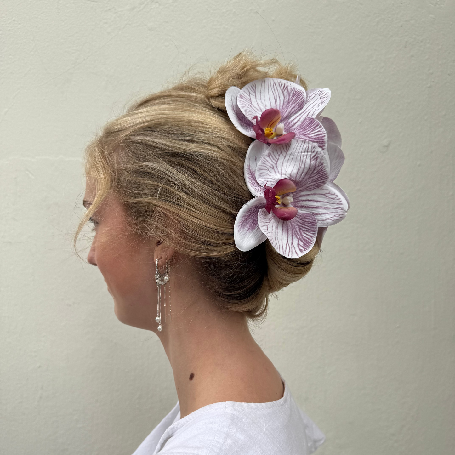 Large orchid hair clip - SUGAR PLUM