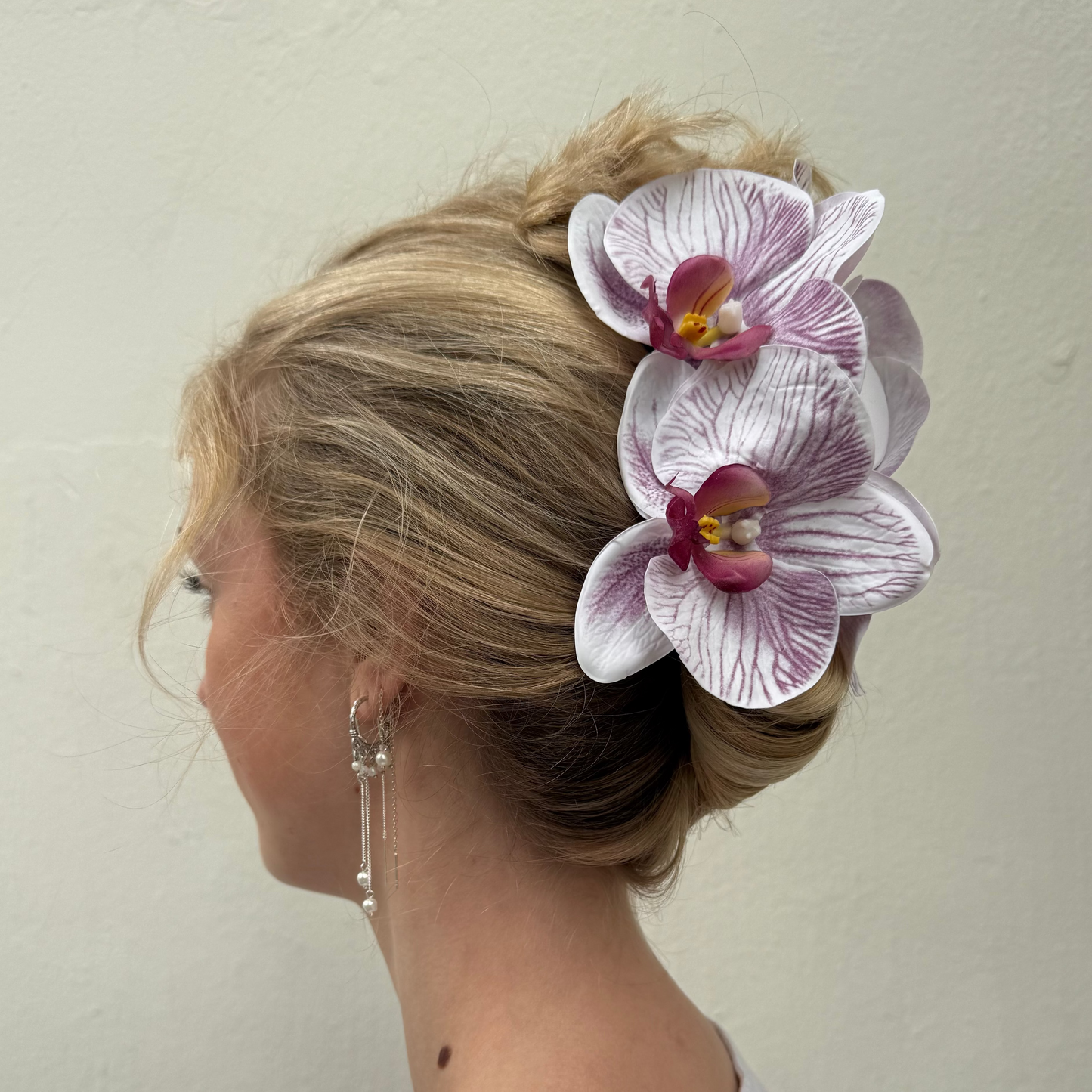 Large orchid hair clip - SUGAR PLUM