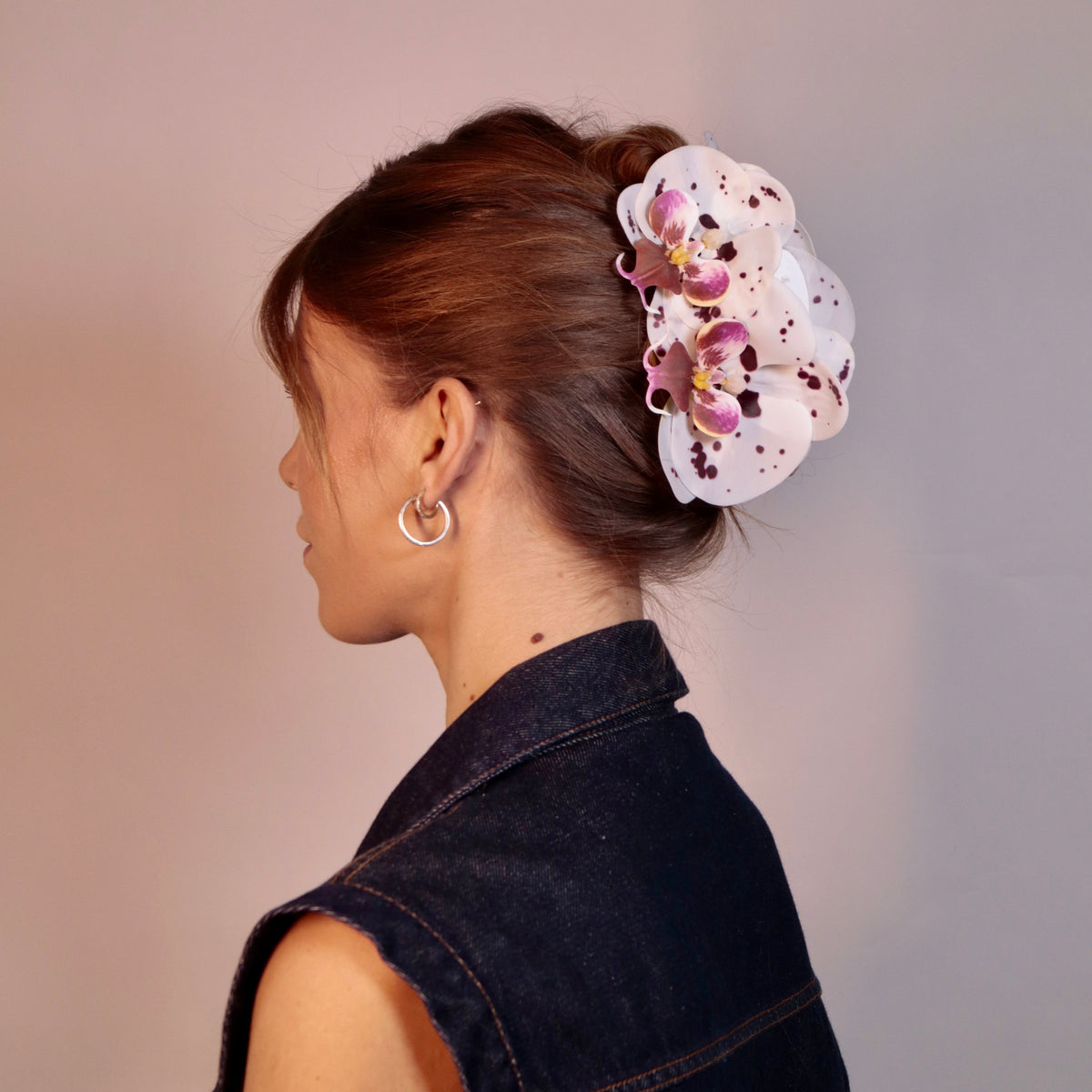 SS26 Collection - Large orchid hair clip (POLKA DOTS)