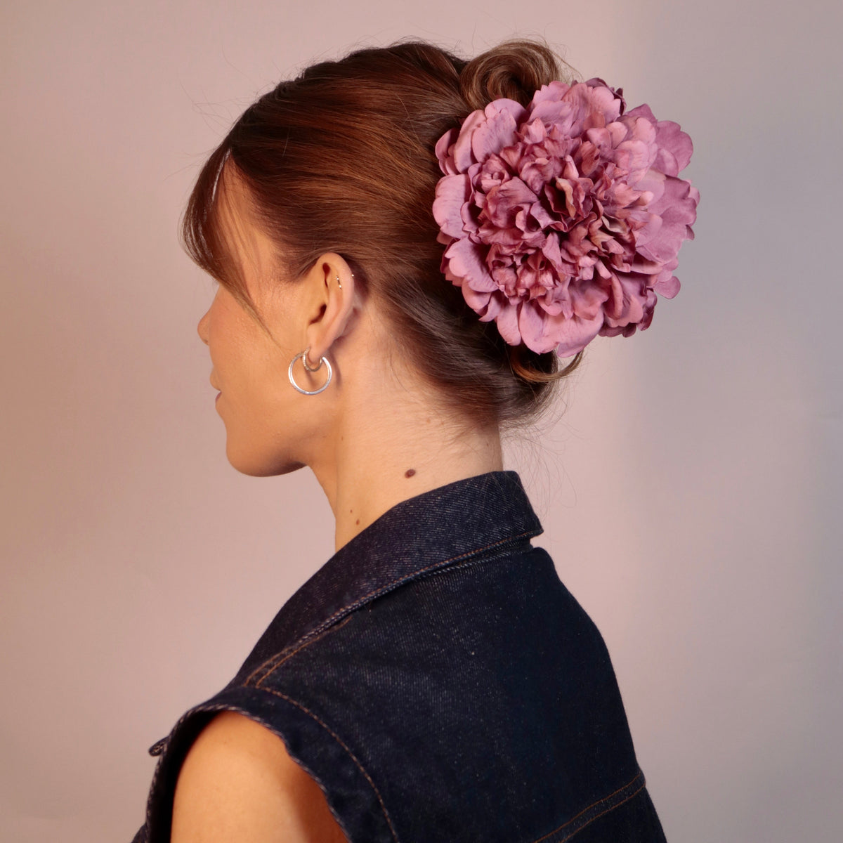 AW EDITION 2026 - XL Peony hair clip (PINK MAUVE)