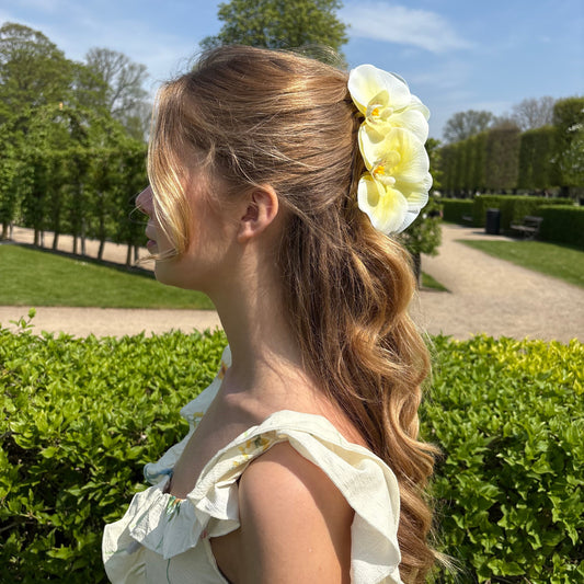 SS26 COLLECTION - Large orchid hair clip (BUTTER YELLOW)