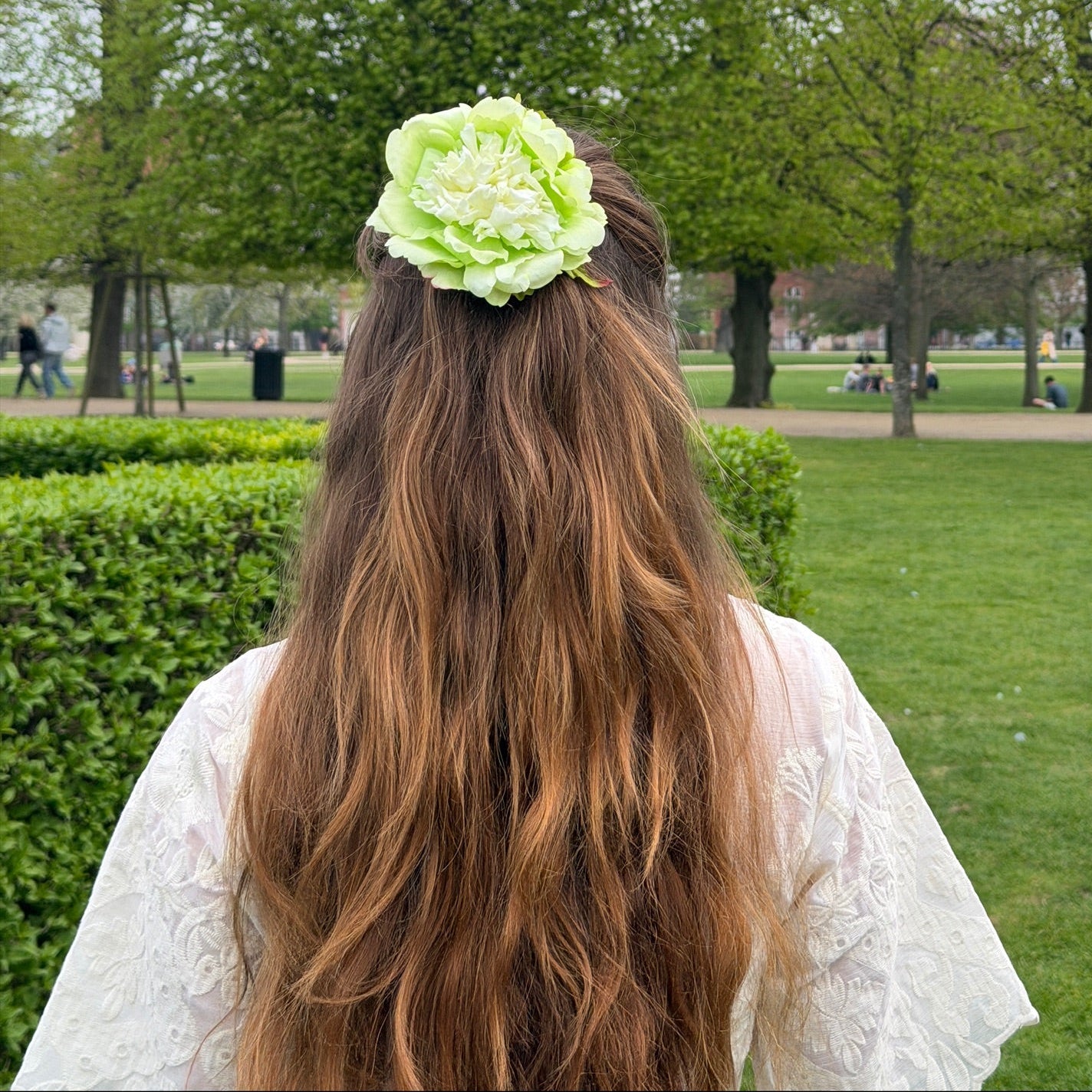 SS26 Collection - Flat peony clip (GREEN)