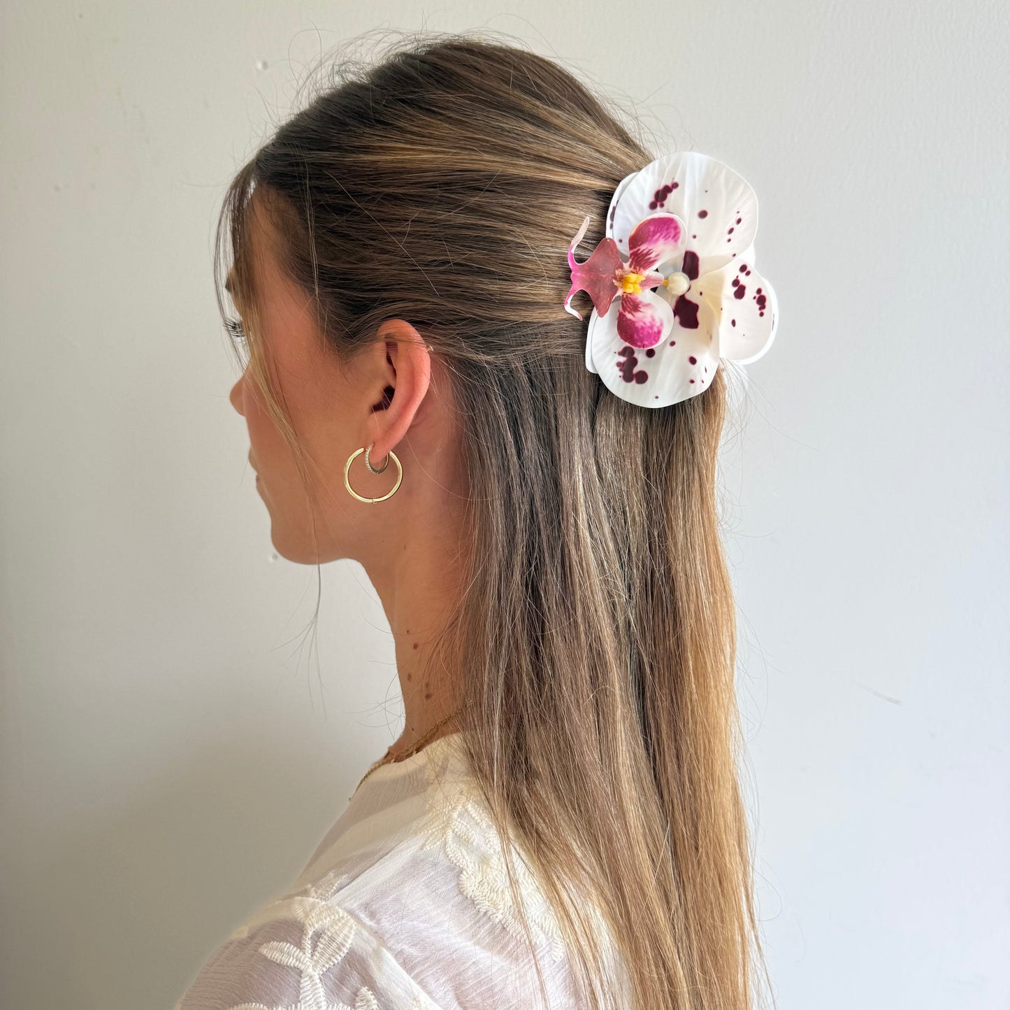 SS26 Collection - Small orchid hair clip (POLKA DOTS)