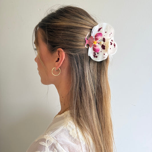 SS26 Collection - Small orchid hair clip (POLKA DOTS)