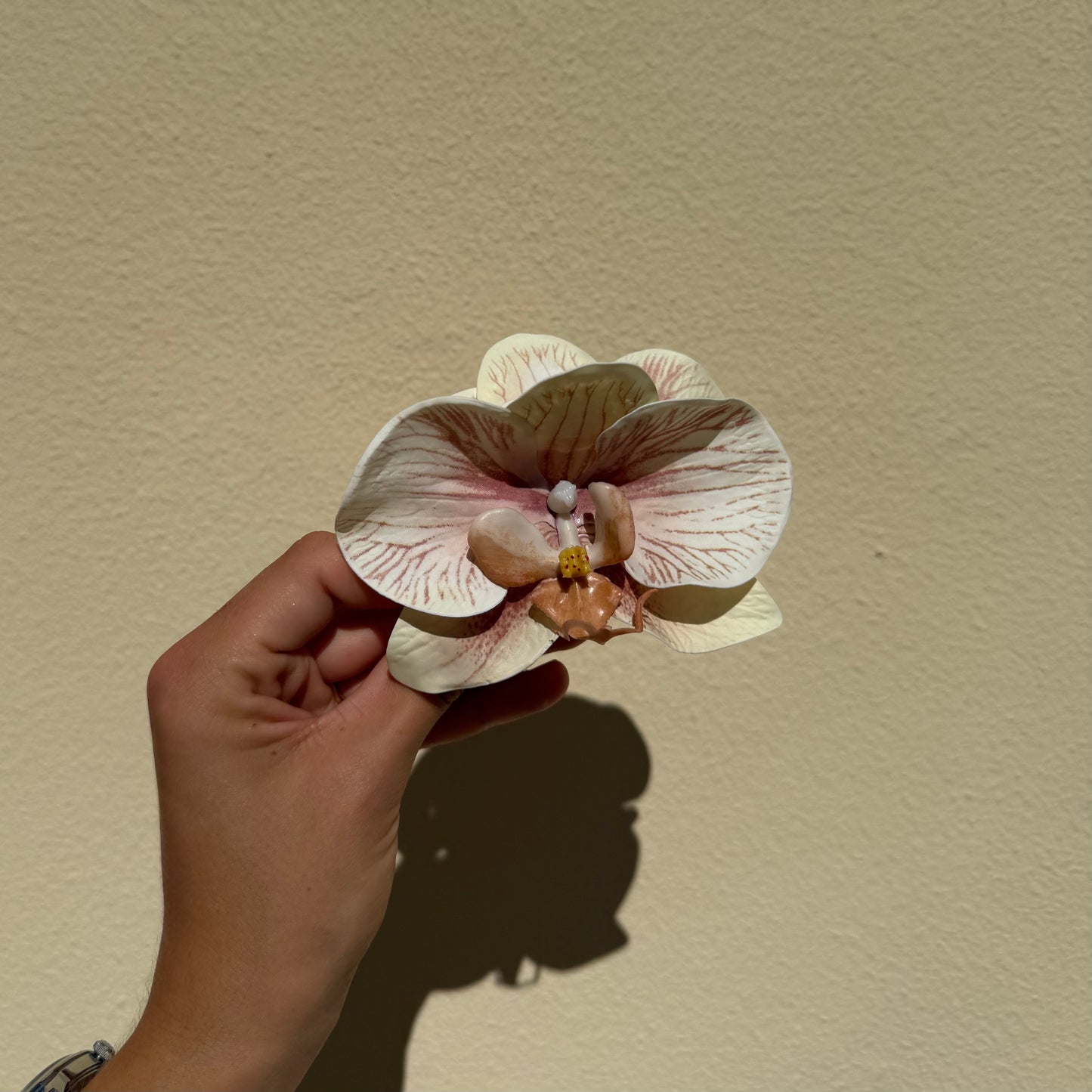 Small orchid hair clip (CHAMPAGNE)