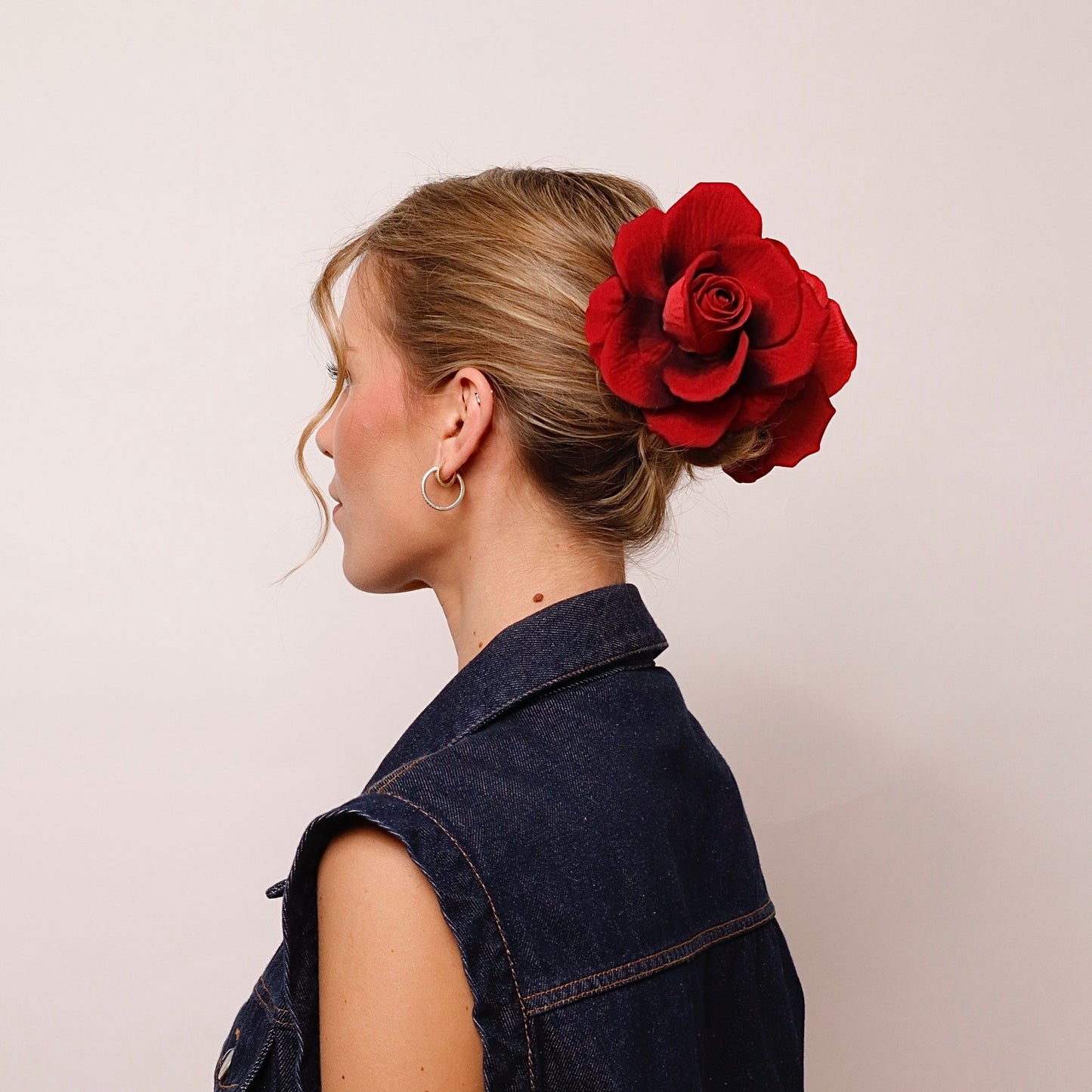 CHRISTMAS EDITION - Rose hair clip (BERRY KISS)