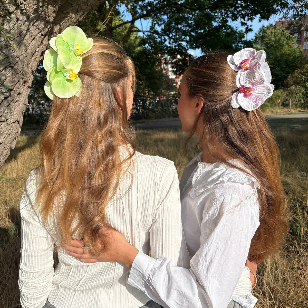 Large orchid hair clip - SUGAR PLUM