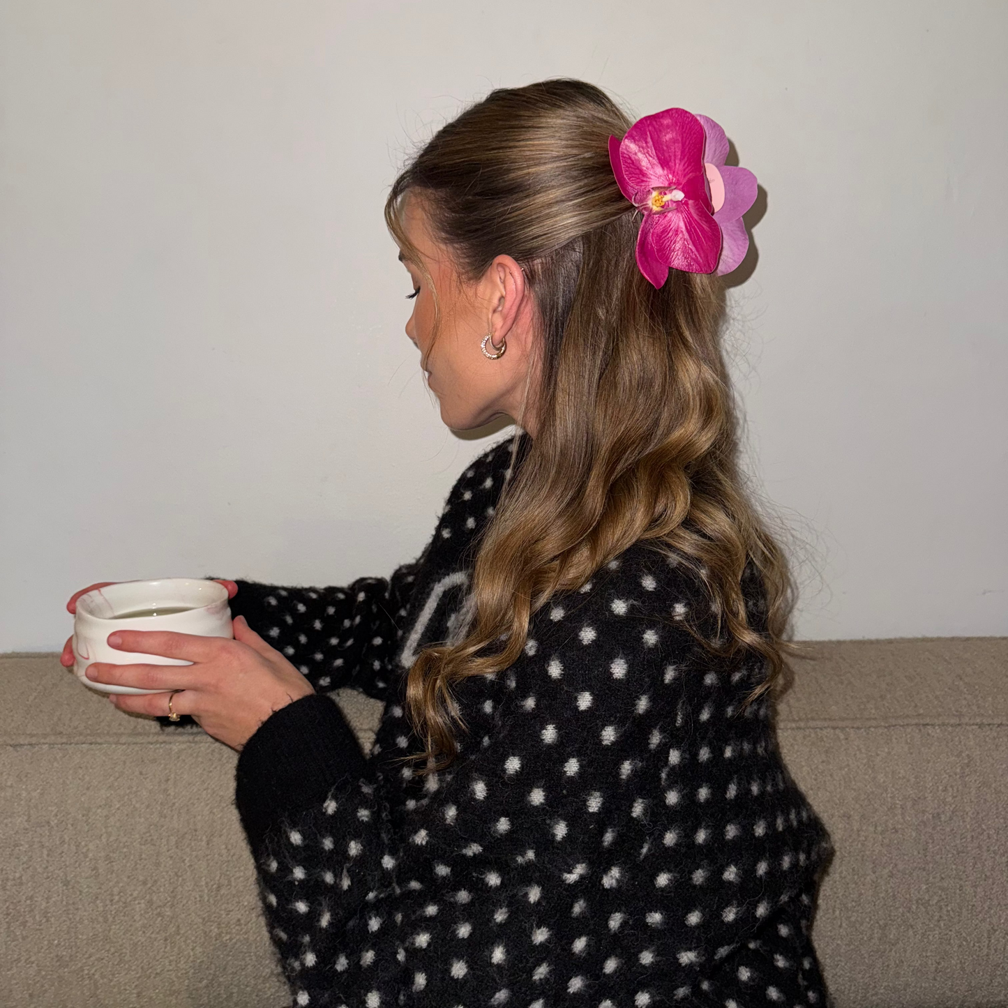 VALENTINE'S EDITION - Small orchid hair clip (PINK)