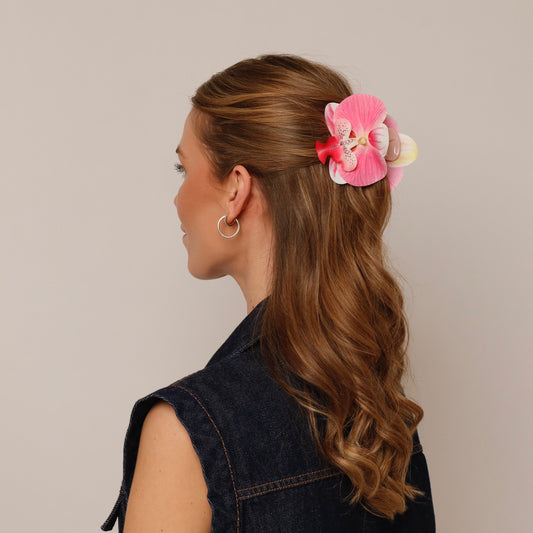 Small orchid hair clip - LIGHT PINK