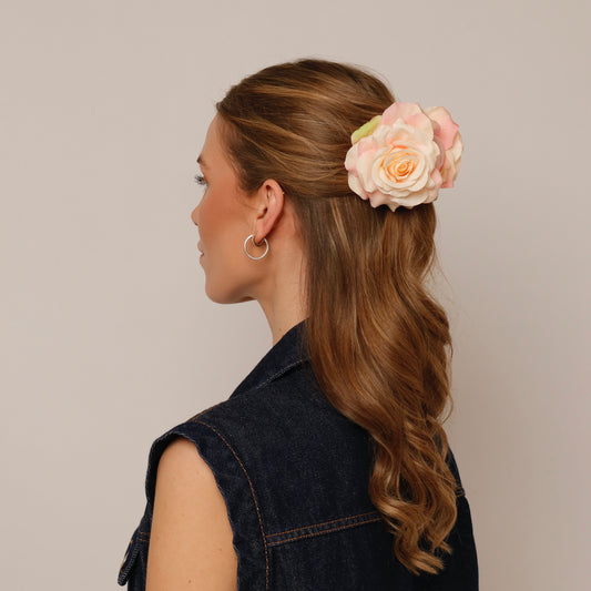 Rose hair clip - PEACH