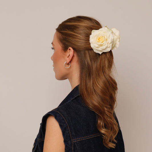 Rose hair clip - IVORY