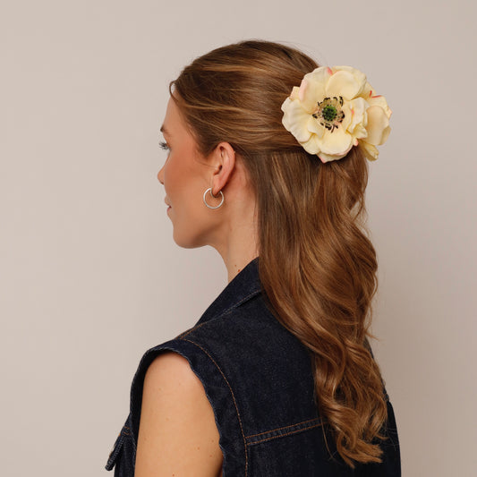 Anemone hair clip - YELLOW