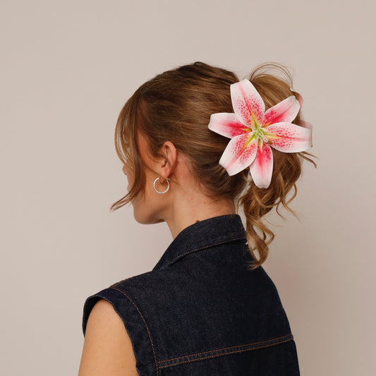Large Lily hair clip - ROSE