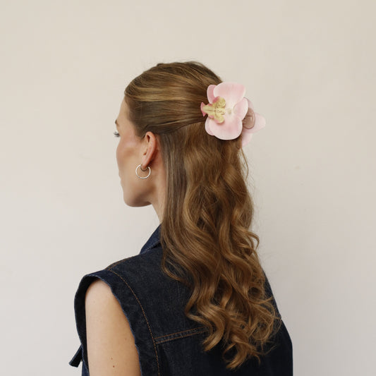 SUMMER EDITION - Small orchid hair clip (COTTON CANDY)