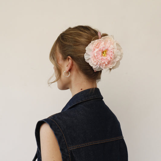 SUMMER EDITION - Extra large peony hair clip (COTTON CANDY)