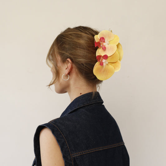 SUMMER EDITION - Large orchid hair clip (SUN KISS)