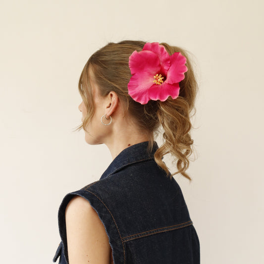 SUMMER EDITION - Large hibiscus hair clip (PINK)