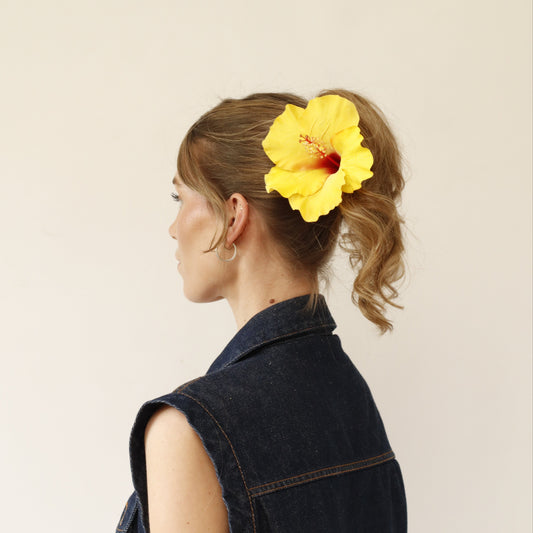 SUMMER EDITION - Large hibiscus hair clip (YELLOW)