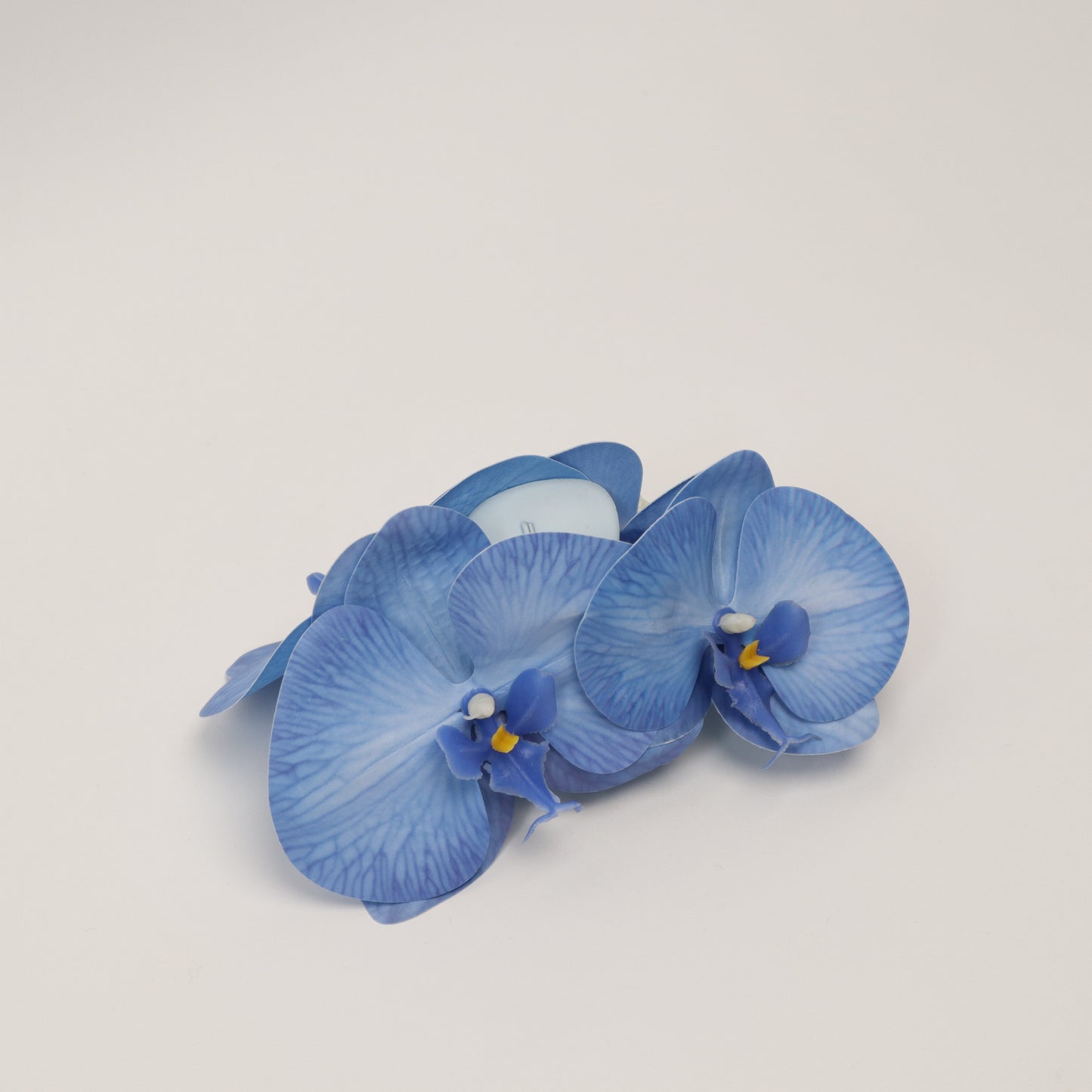 Large orchid hair clip - DARK BLUE