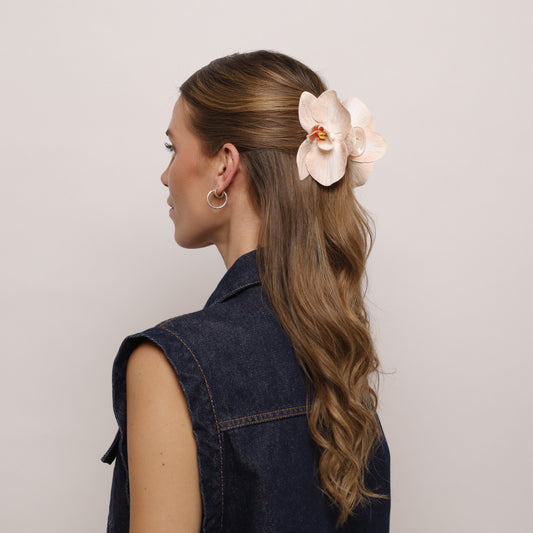 AUTUMN EDITION - Small orchid hair clip (VELVET PEACH)