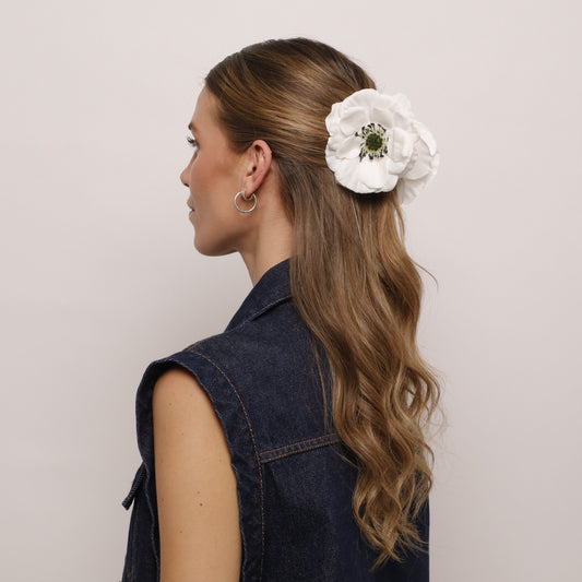 Anemone hair clip - WHITE