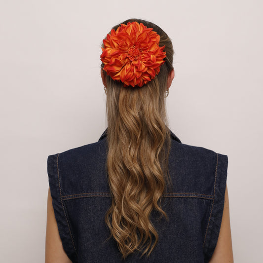 AUTUMN EDITION - Flat dahlia clip (PUMPKIN SPICE)