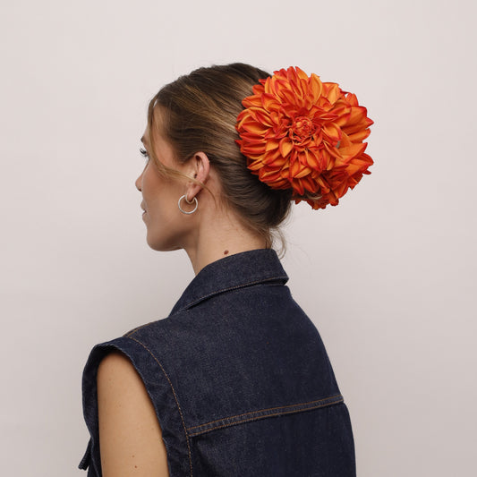 AUTUMN EDITION - XL dahlia hair clip (PUMPKIN SPICE)