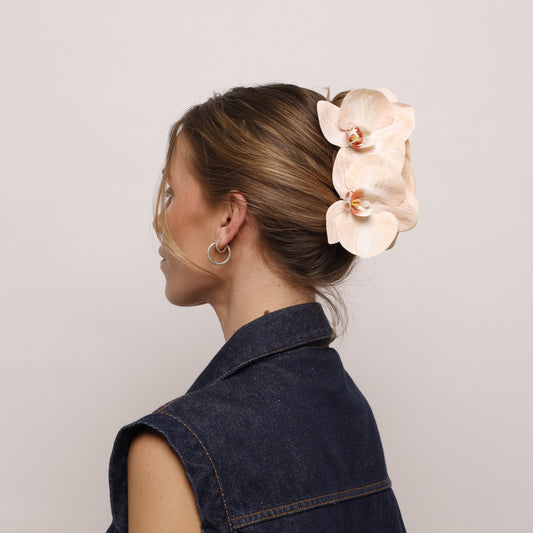 AUTUMN EDITION - Large orchid hair clip (VELVET PEACH)