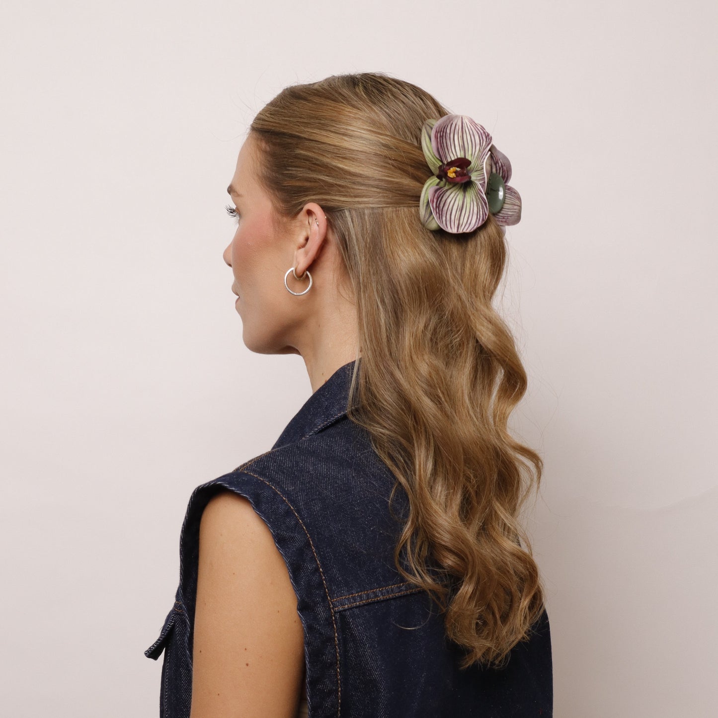 CHRISTMAS EDITION - Small orchid hair clip (FAIRY AMETHYST)