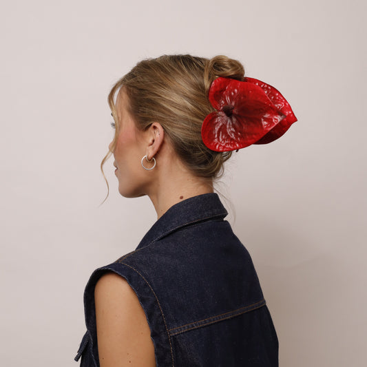 CHRISTMAS EDITION - Anthurium hair clip (BERRY KISS)