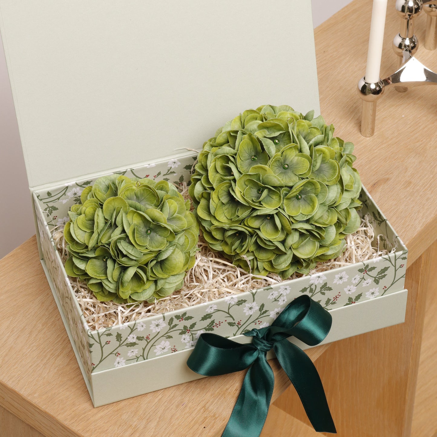 Floral Ornament Set - GREEN (SOLID)